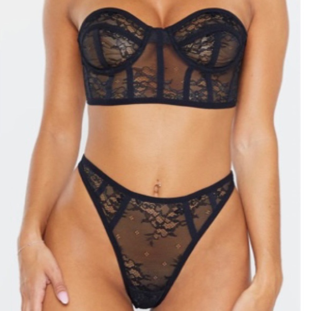 PLT black bra & panty set
